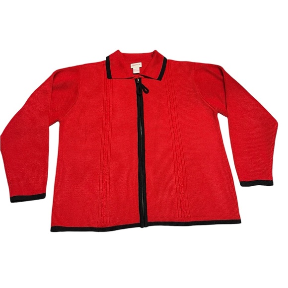 Crystal Kobe Sweaters - Vintage Crystal-Kobe - Women’s Zip Up Sweater Sz. Lg/XL